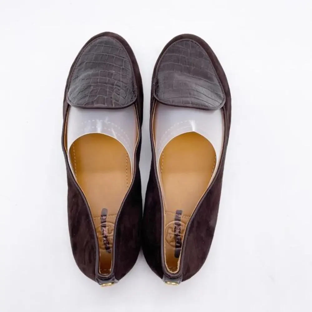 Tory Burch Women's Benton Apron Toe Loafers Flats Brown Shoes Size 6.5‎